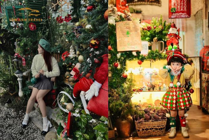 Quán cafe đẹp ở Đà Lạt decor Giáng Sinh siêu xinh