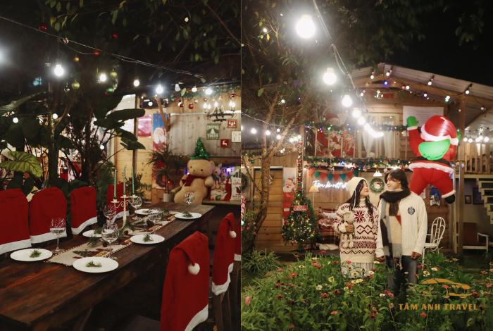 Quán cafe đẹp ở Đà Lạt decor Giáng Sinh siêu xinh