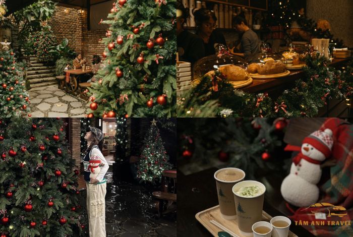 Quán cafe đẹp ở Đà Lạt decor Giáng Sinh siêu xinh