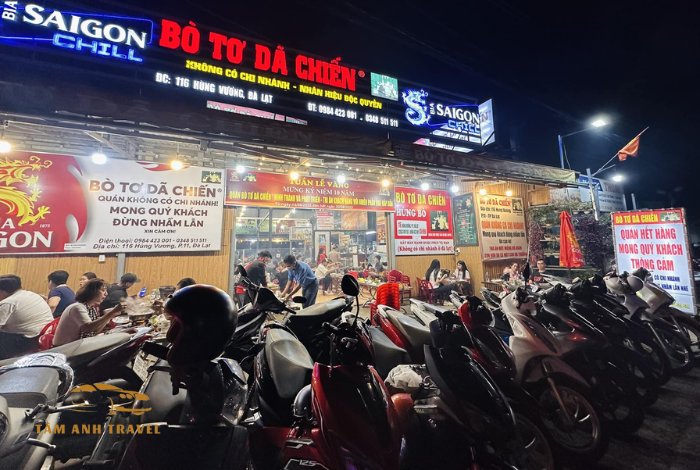 Quán bò tơ dã chiến Đà Lạt nổi tiếng