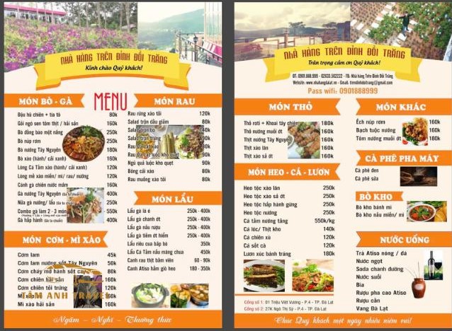 Đến nhà hàng Trên Đỉnh Đồi Trăng thưởng thức ẩm thực phố núi