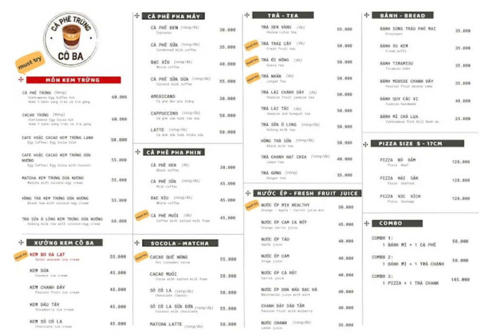 Review tiệm cà phê trứng Cô Ba Đà Lạt ngon ngất ngây