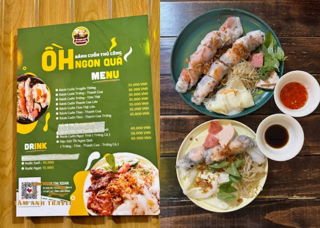 TOP 15 quán bánh cuốn Đà Lạt nóng hổi, thơm ngon nức tiếng