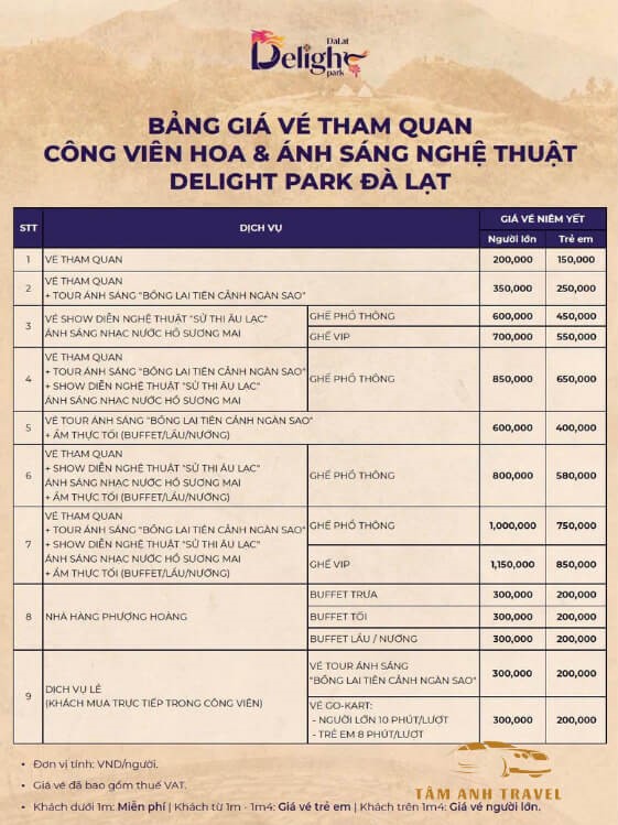 Delight Park Dalat - Công viên hoa & ánh sáng nghệ thuật