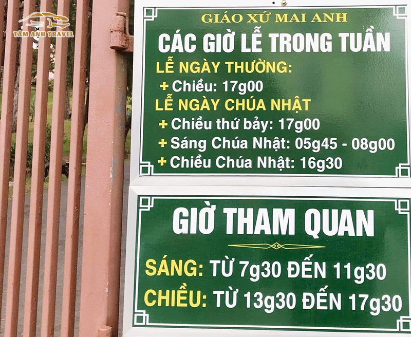 Giờ mở cửa Nhà thờ Mai Anh Đà Lạt