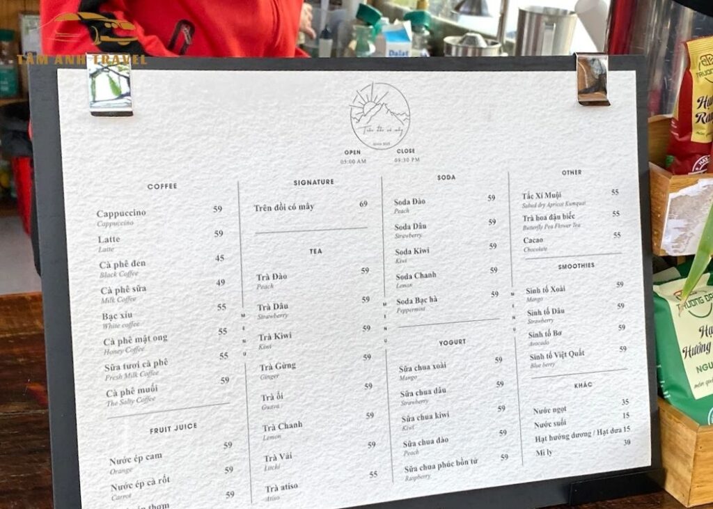 Quán cafe Trên Đồi Có Mây